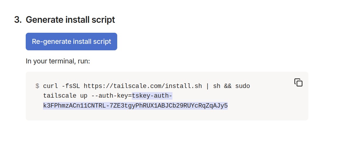 Tailscale Auth Key
